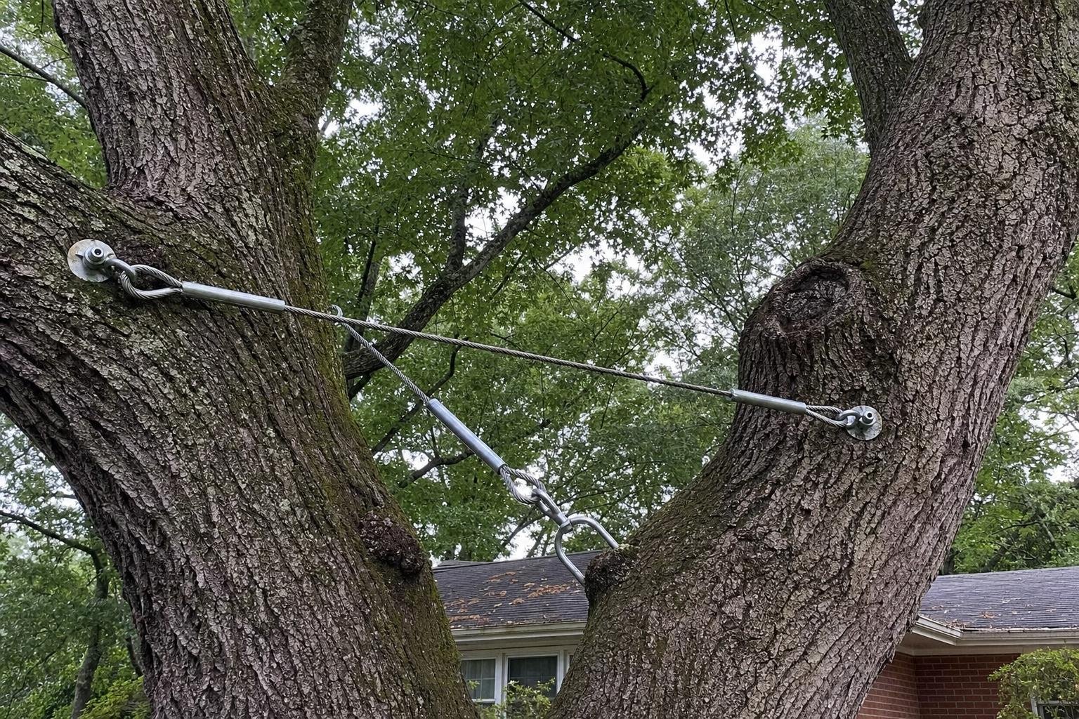 Example of illustrative image of tree cabling and bracing work